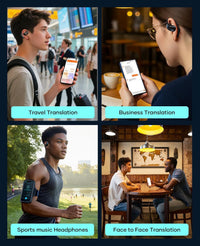 AI Translation Earbuds,Real time Translating Support Voice and Video Call,164 Languages Translator Earbuds with iOS & Android, Bluetooth Translation Headphones Device for Travel Business