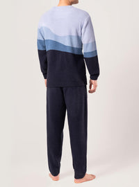 DAVID ARCHY Mens Pajamas Set Ultra-Soft Fleece Pajamas Warm Sleepwear Long Sleeve Lounge Set with Pockets