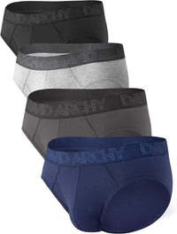 DAVID ARCHY Men's Underwear Briefs Rayon Made from Bamboo Wicking-Moisture Support Pouch Soft Underwear for Men 4 or 7 Pack