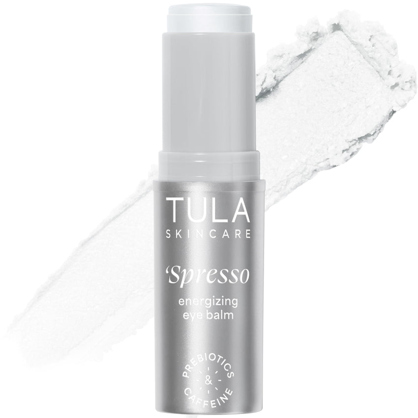 TULA Skin Care Spresso Energizing Eye Balm - Energizing & Hydrating Caffeine Under Eye Treatment for Dark Circles, Portable and Perfect to Use On-the-go, 0.35 oz.