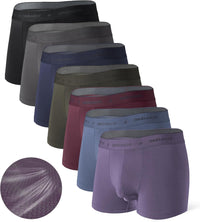 DAVID ARCHY Men's Underwear Ultra Soft Modal Dual Pouch Trunks Ball Pouch Bulge Enhancing Boxer Briefs for Men 3 or 4 Pack