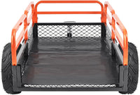 VEVOR ATV UTV Trailer Tow Behind Dump Cart, 1500lbs 15 Cubic Feet, Heavy Duty Yard Garden Trailer Pull Behind Dump Trailer for Lawn Mower Tractor