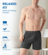 DAVID ARCHY Mens Boxers Soft Rayon Made from Bamboo Boxers for Men Pack Loose Underwear Cooling Mens Boxer Shorts