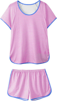 Hilinker Womens Sexy Pajama Set Ruched Lace Trim Cami and Shorts Summer Cute Pjs 2 Piece