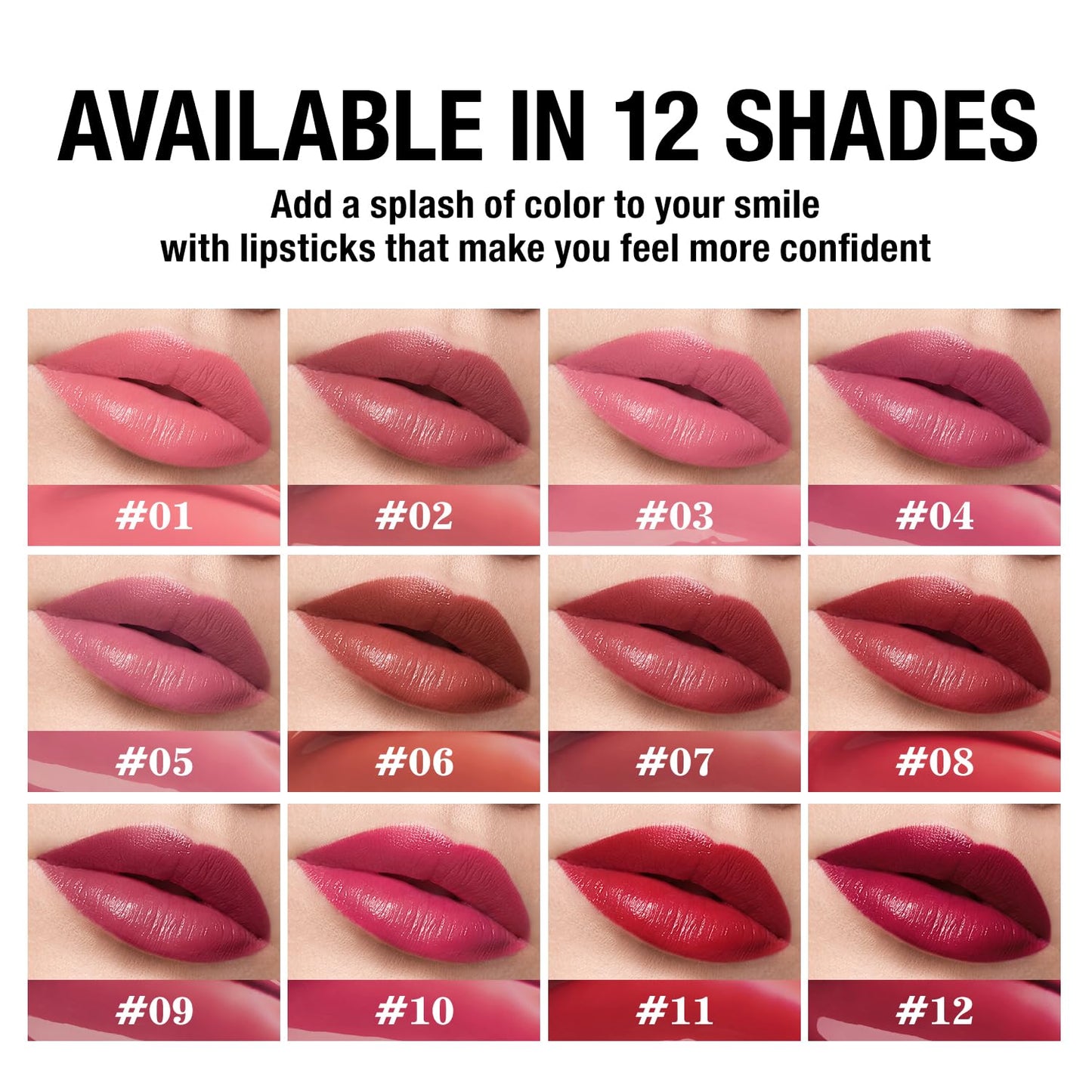 Jolilab 12 Colors Cream Texture Lip Gloss Set - Highly Pigmented,Hydrating, Moisturizing Makeup for Women(Set 12Color)