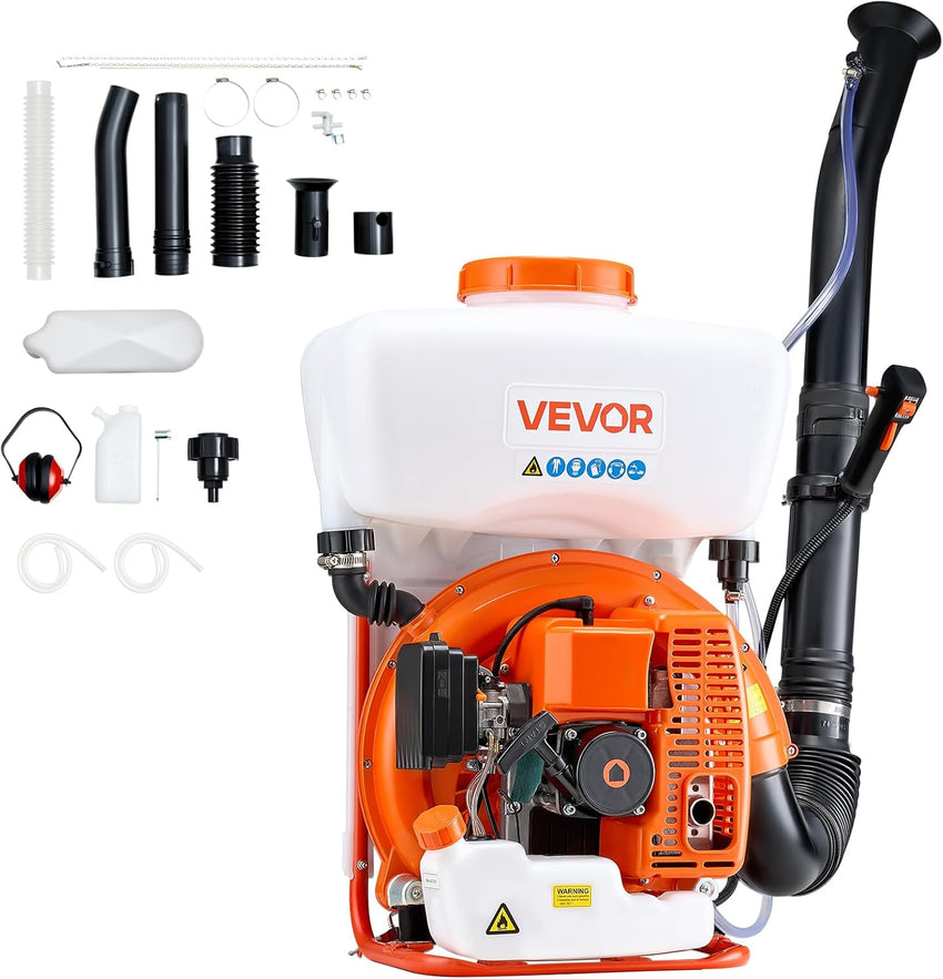 VEVOR Gas Powered Backpack Sprayer, 26.5CC 0.9HP Engine, Garden Sprayer with 6.5 Gallon Tank, Large Area Coverage, Lawn Spraying Machine with 24 in Wand & Nozzles for Efficient Gardening & Farming
