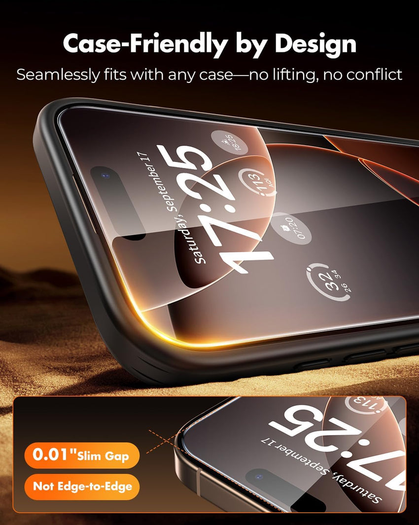 UNBREAKcable 2+2 Pack for iPhone 16 Pro Max Screen Protector & Lens Protector 【Military-Grade】【Easy Install】【Efficient Night Shot】9H+ Shatterproof Tempered Glass Film,Bubble-Free&Anti-Fingerprint ,Case Friendly-6.9 inch