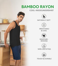 DAVID ARCHY Men's Tank Top Bamboo Rayon Undershirts Tank Shirt Moisture-Wicking A-Shirt for Men, 3 or 5 Pack