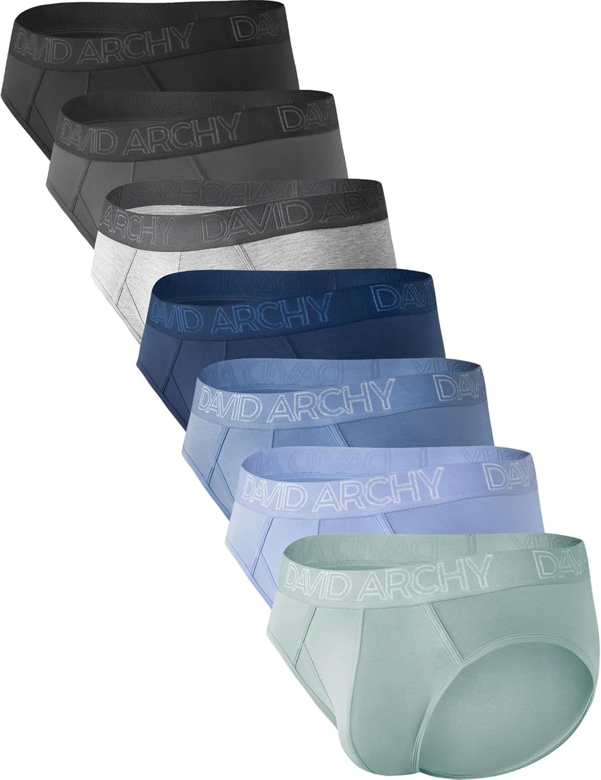 DAVID ARCHY Men's Underwear Briefs Rayon Made from Bamboo Wicking-Moisture Support Pouch Soft Underwear for Men 4 or 7 Pack