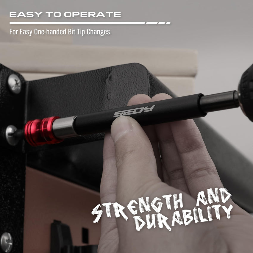 5-Piece 2", 4", 6", 12", 17" Extra Long Magnetic Screwdriver Bit Holders, 1/4 Inch Hex Shank Quick Release Extension Adapter, Durable CR-V Steel, Universal Fit for Impact Driver Bits