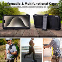 for Phone Case iPhone 15 Pro Max Case Black with Belt Clip Heavy Duty Holster for Shockproof Cases,3 Layers of Sturdy,Military Grade Defender Cover for iPhone 15 Pro Max Cases Black 6.7 Inch