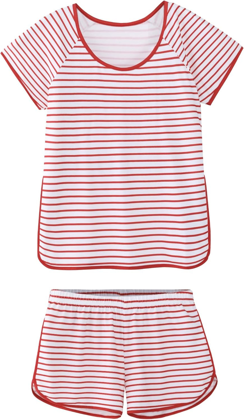 Hilinker Womens Sexy Pajama Set Ruched Lace Trim Cami and Shorts Summer Cute Pjs 2 Piece