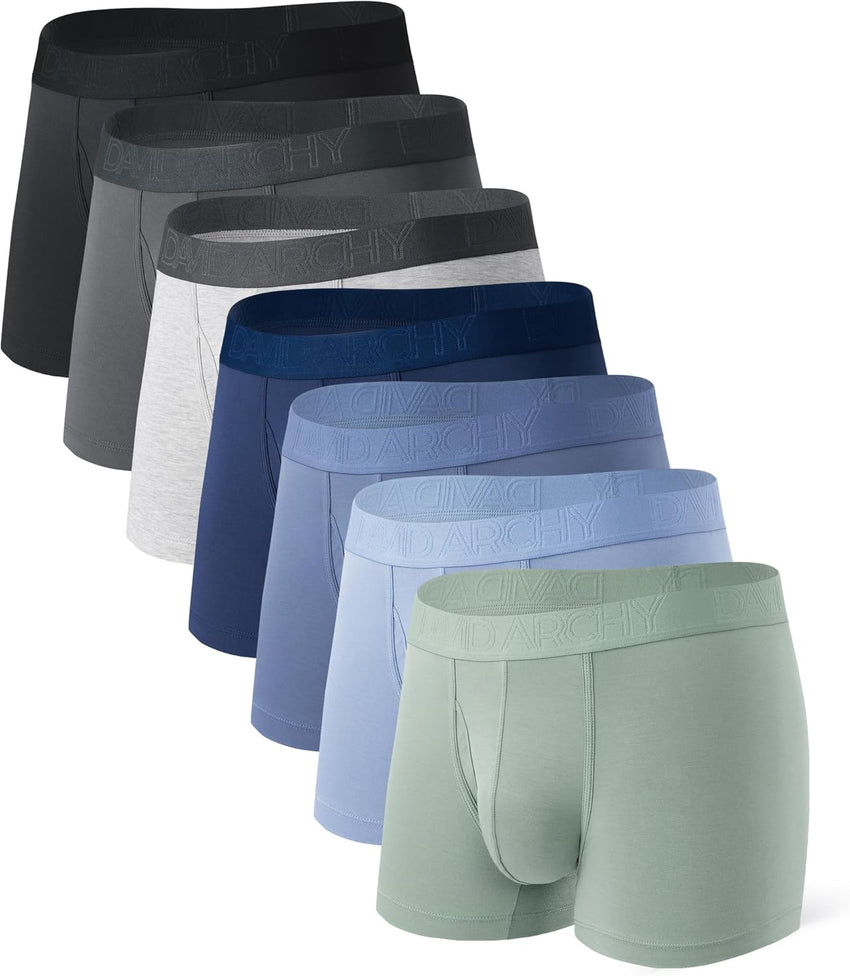 DAVID ARCHY Mens Underwear Boxer Briefs Breathable Soft Moisture-Wicking with Fly Underwear for Men Multipack