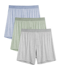 DAVID ARCHY Mens Boxers Soft Rayon Made from Bamboo Boxers for Men Pack Loose Underwear Cooling Mens Boxer Shorts