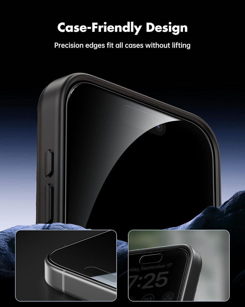UNBREAKcable Privacy Screen Protector for iPhone 16 Pro Max (6.9-Inch), 2-Pack + 2 Lens Protectors|25° Anti-Spy|9H Hardness|Anti-Fingerprint|HD Clarity Tempered Glass