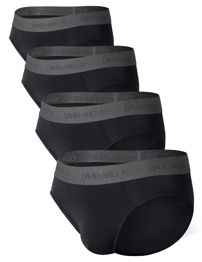 DAVID ARCHY Men's Underwear Briefs Rayon Made from Bamboo Wicking-Moisture Support Pouch Soft Underwear for Men 4 or 7 Pack