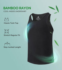 DAVID ARCHY Men's Tank Top Bamboo Rayon Undershirts Tank Shirt Moisture-Wicking A-Shirt for Men, 3 or 5 Pack