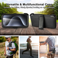 for Black iPhone 16 Pro Case with Belt Clip, for Shockproof iPhone 16 Pro Case Heavy Duty,3 Layers of Sturdy,Anti-Drop,Military-Grade Defender Cover for iPhone 16Pro Case Black