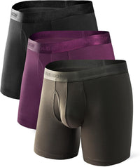 DAVID ARCHY Men's Underwear Ultra Soft Modal Support Pouch Trunks Moisture Wicking Boxer Briefs for Men Multipack