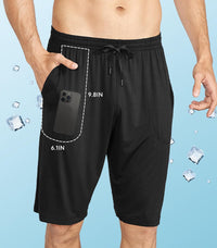 DAVID ARCHY Mens Pajama Shorts Bamboo Rayon Sleep Shorts Soft Comfy Breathable Lounge Pants with Pockets 2 Pack