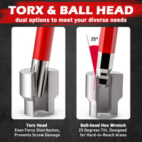 SEDY 32-Piece Hex Key Wrench Set, Metric and SAE Allen Wrenches (0.028-3/8 inch, 0.7-10 mm) L Shape Allen Keys, Chrome Vanadium Steelwith 2x Extension Handle