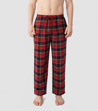DAVID ARCHY Men's Flannel Pajama Pants, Soft & Cozy Cotton Pajama Pants, Lightweight Plaid Pants for Men with Pockets 2-Pack