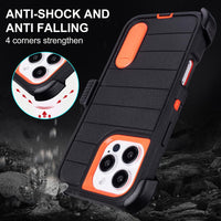 for Phone Case iPhone 16 Pro Case Black with Belt Clip Heavy Duty Holster for Shockproof Cases,3 Layers of Sturdy,Military Grade Defender Cover for iPhone 16 Pro Cases Black 6.3 Inch