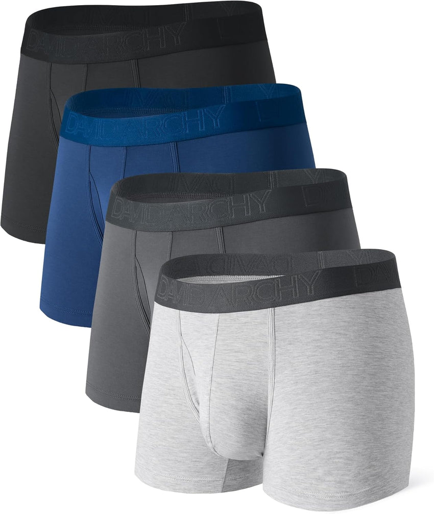 DAVID ARCHY Mens Underwear Boxer Briefs Breathable Soft Moisture-Wicking with Fly Underwear for Men Multipack