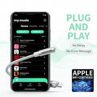 UNBREAKcable Headphones Adapter for iPhone, MFi Certified Lightning to 3.5mm Jack Converter with Apple Original Chip Compatible for iPhone 14/13/12/11/Pro/SE/Xs MAX/XR/X/8/iPad/iPod - Silvery