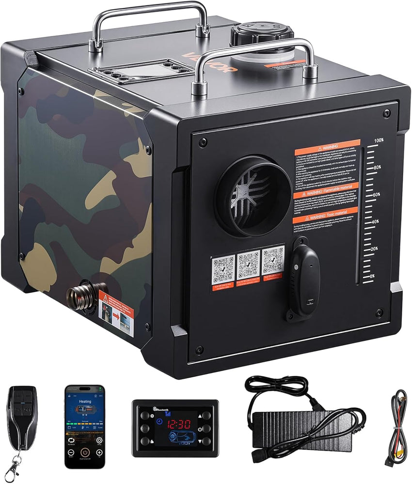 VEVOR Diesel Heater 8KW, DC 12V/24V, All in One Portable Diesel Air Heater with Bluetooth APP Control, Remote Control and LCD Screen, 1.9 Gal Fuel Tank for Trucks, Vans, RVs, Campers, and Garages