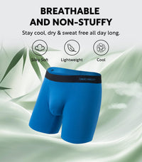 DAVID ARCHY Mens Underwear Rayon Made from Bamboo 7-Pack, Wicking-Moisture & Cool Boxer Briefs with Support Pouch