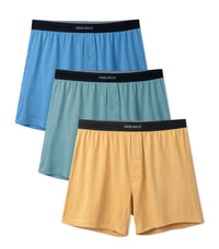 DAVID ARCHY Combed Cotton Boxers for Men Soft Underwear Mens Boxers Knit Boxer Shorts for Men Pack