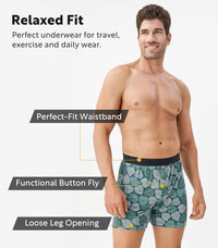 DAVID ARCHY Mens Underwear Bamboo Rayon Boxers for Men Breathable and Cool Men's Boxer Shorts with Button Fly 3 or 5 Pack