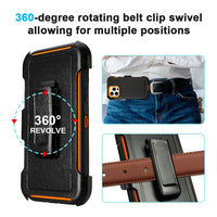 for Black iPhone 16 Pro Case with Belt Clip, for Shockproof iPhone 16 Pro Case Heavy Duty,3 Layers of Sturdy,Anti-Drop,Military-Grade Defender Cover for iPhone 16Pro Case Black