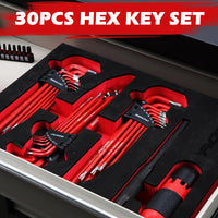 SEDY 32-Piece Hex Key Wrench Set, Metric and SAE Allen Wrenches (0.028-3/8 inch, 0.7-10 mm) L Shape Allen Keys, Chrome Vanadium Steelwith 2x Extension Handle