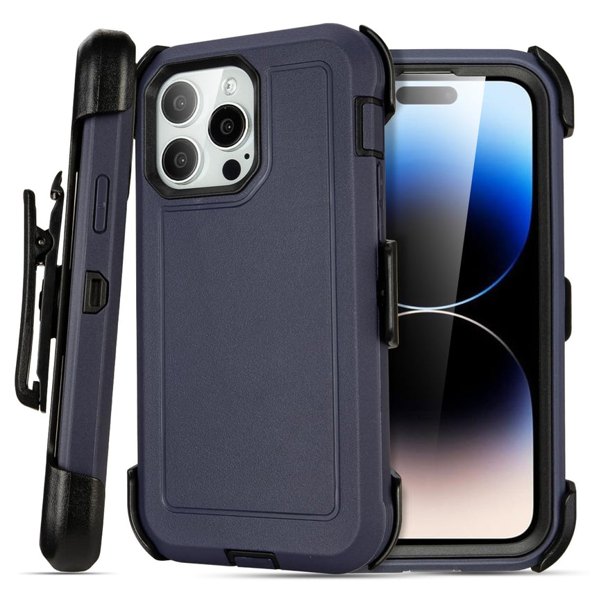 for Black iPhone 15 Case with Belt Clip, Shockproof Heavy Duty Rugged, 3 Layers of Sturdy,Anti-Drop, Military-Grade Defender Cover for iPhone 15 Case Black