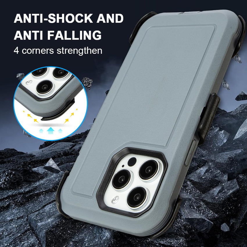 for Black iPhone 16 Pro Case with Belt Clip, for Shockproof iPhone 16 Pro Case Heavy Duty,3 Layers of Sturdy,Anti-Drop,Military-Grade Defender Cover for iPhone 16Pro Case Black