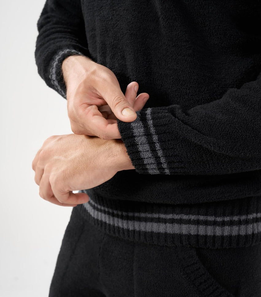 DAVID ARCHY Mens Pajamas Set Ultra-Soft Fleece Pajamas Warm Sleepwear Long Sleeve Lounge Set with Pockets