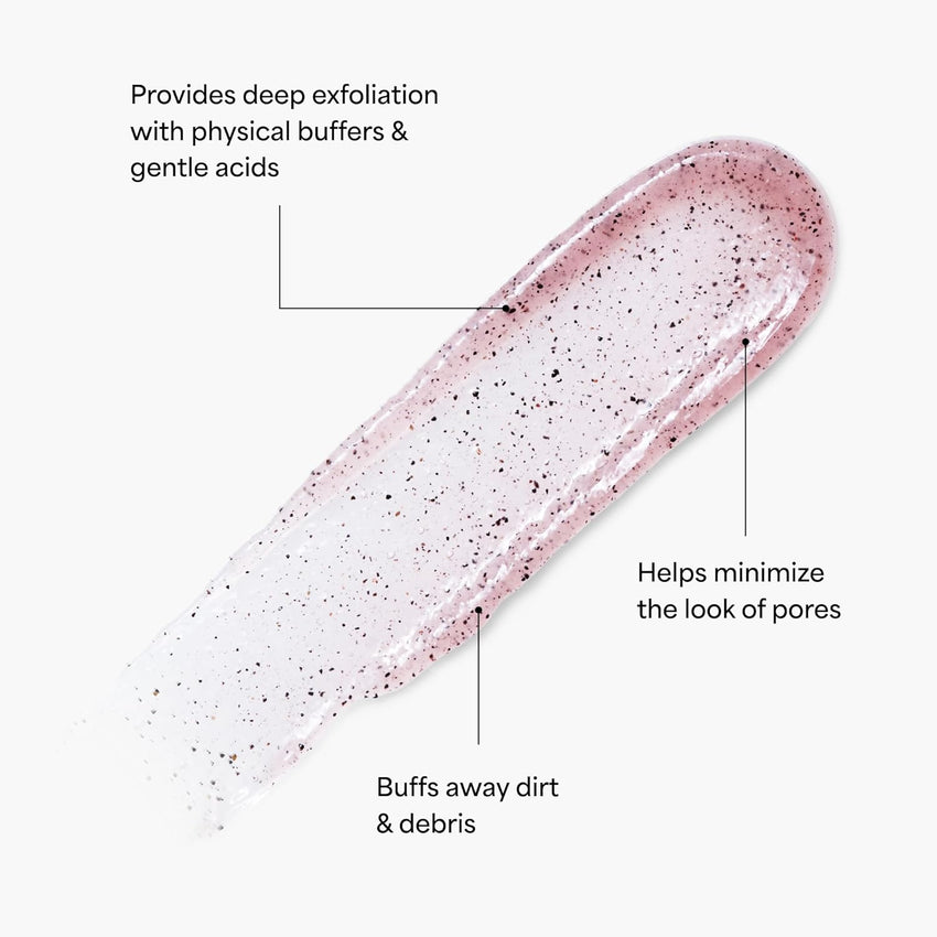 TULA Skin Care So Poreless Exfoliating Blackhead Scrub - Powerful and Gentle Exfoliation, Refreshing and Smoothing, Contains Probiotic Extracts, Volcanic Sand, Pink Salt, and Witch Hazel, 2.89 oz.