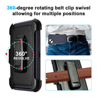 Shockproof Case for iPhone 16 Plus, Heavy Duty, Anti-Drop, 3 Layers, Grey with Belt Clip