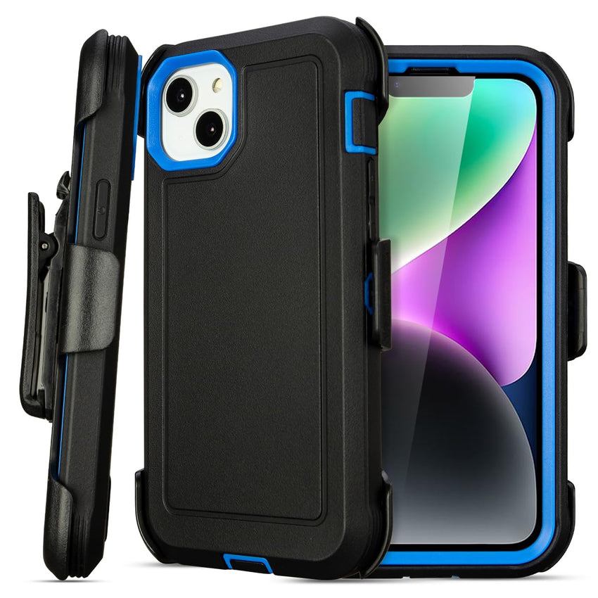 for Black iPhone 15 Case with Belt Clip, Shockproof Heavy Duty Rugged, 3 Layers of Sturdy,Anti-Drop, Military-Grade Defender Cover for iPhone 15 Case Black