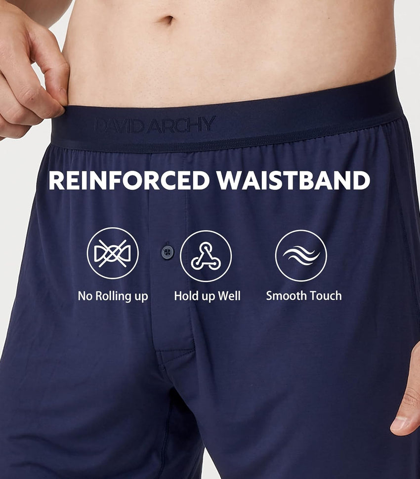 DAVID ARCHY Ultra Soft Modal Underwear Mens Boxer Shorts Loose Breathable Boxers for Men Pack