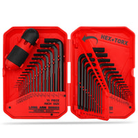 SEDY 32-Piece Hex Key Wrench Set, Metric and SAE Allen Wrenches (0.028-3/8 inch, 0.7-10 mm) L Shape Allen Keys, Chrome Vanadium Steelwith 2x Extension Handle