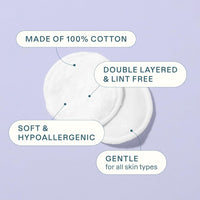 Cliganic Organic Cotton Rounds (300 Count) Makeup Remover Pads, Hypoallergenic, Lint-Free | 100% Pure Cotton (Packaging May Vary)