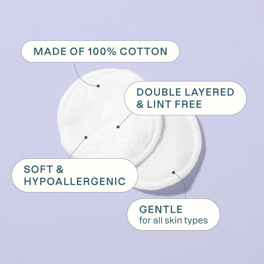 Cliganic Organic Cotton Rounds (300 Count) Makeup Remover Pads, Hypoallergenic, Lint-Free | 100% Pure Cotton (Packaging May Vary)