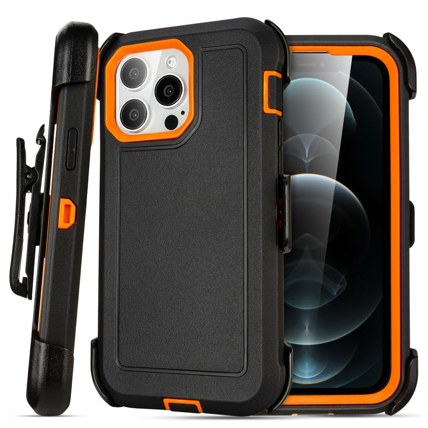 for Black iPhone 15 Case with Belt Clip, Shockproof Heavy Duty Rugged, 3 Layers of Sturdy,Anti-Drop, Military-Grade Defender Cover for iPhone 15 Case Black