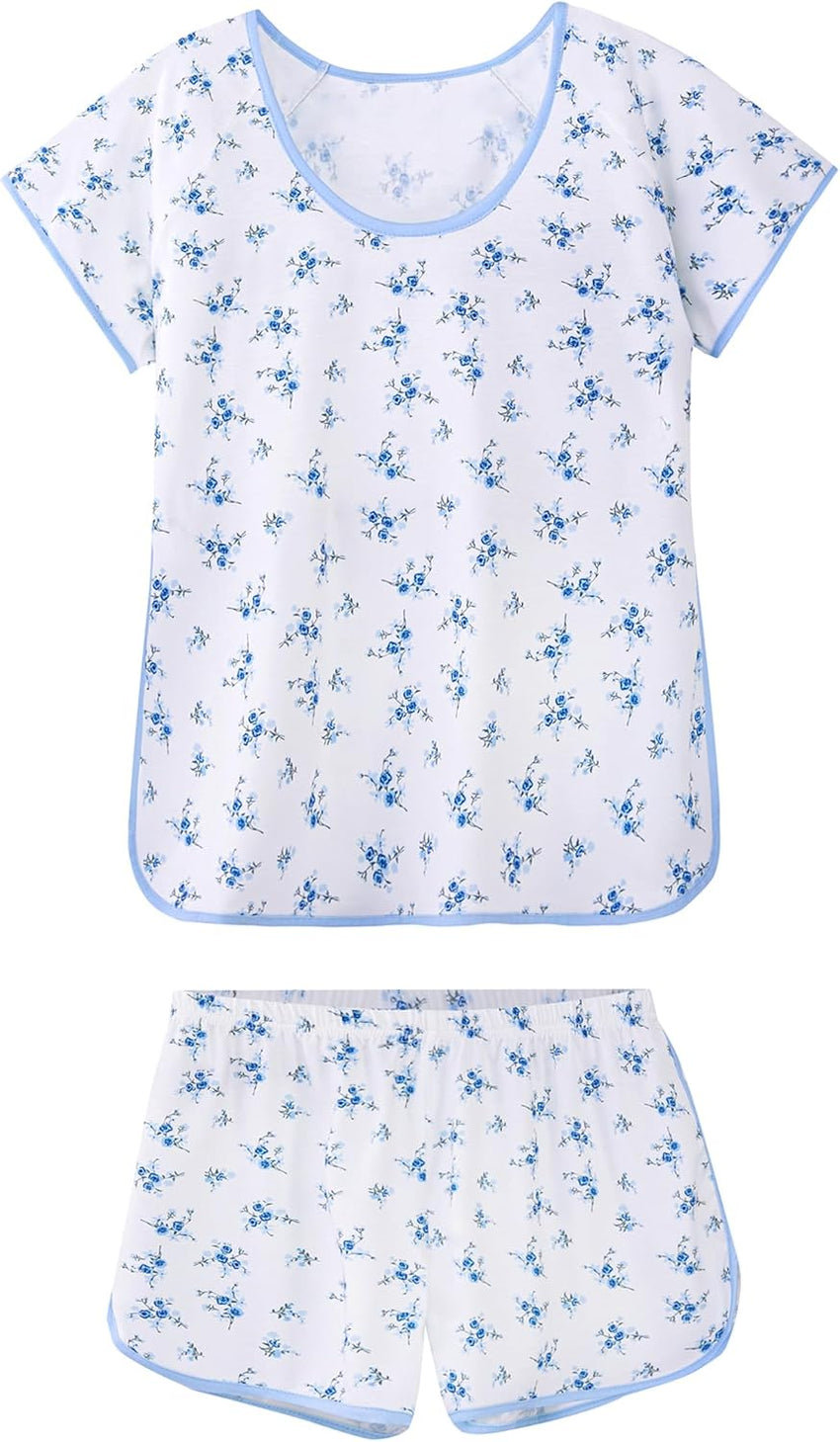 Hilinker Womens Sexy Pajama Set Ruched Lace Trim Cami and Shorts Summer Cute Pjs 2 Piece