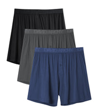 DAVID ARCHY Mens Boxers Soft Rayon Made from Bamboo Boxers for Men Pack Loose Underwear Cooling Mens Boxer Shorts