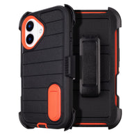 Black for iPhone 16 Case with Belt Clip Holster, Heavy Duty Rugged Military Grade Shockproof Case for iPhone 16 Case Protective Cover with Kickstand 6.1 Inch