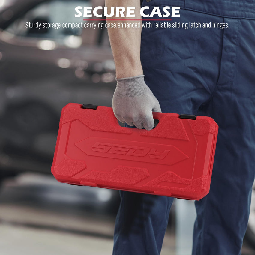 Hex Bit Impact Socket Set: 36-Piece with 4 Adapters, 1/4" 3/8" 1/2" Drive Master Allen Impact Socket Set, SAE and Metric, H5-H19 & 3/4"-5/64", Heavy Duty Storage Case, Automotive Mechanic